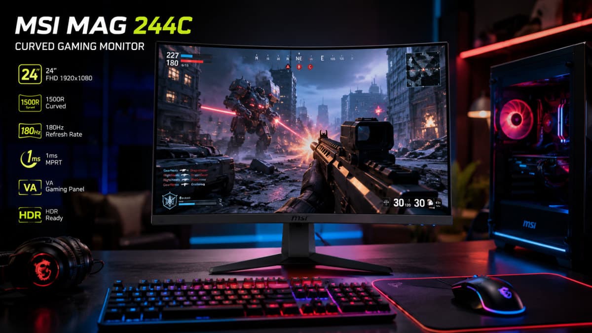MSI MAG 244C Review 2026: Best Budget 180Hz Curved Gaming Monitor?